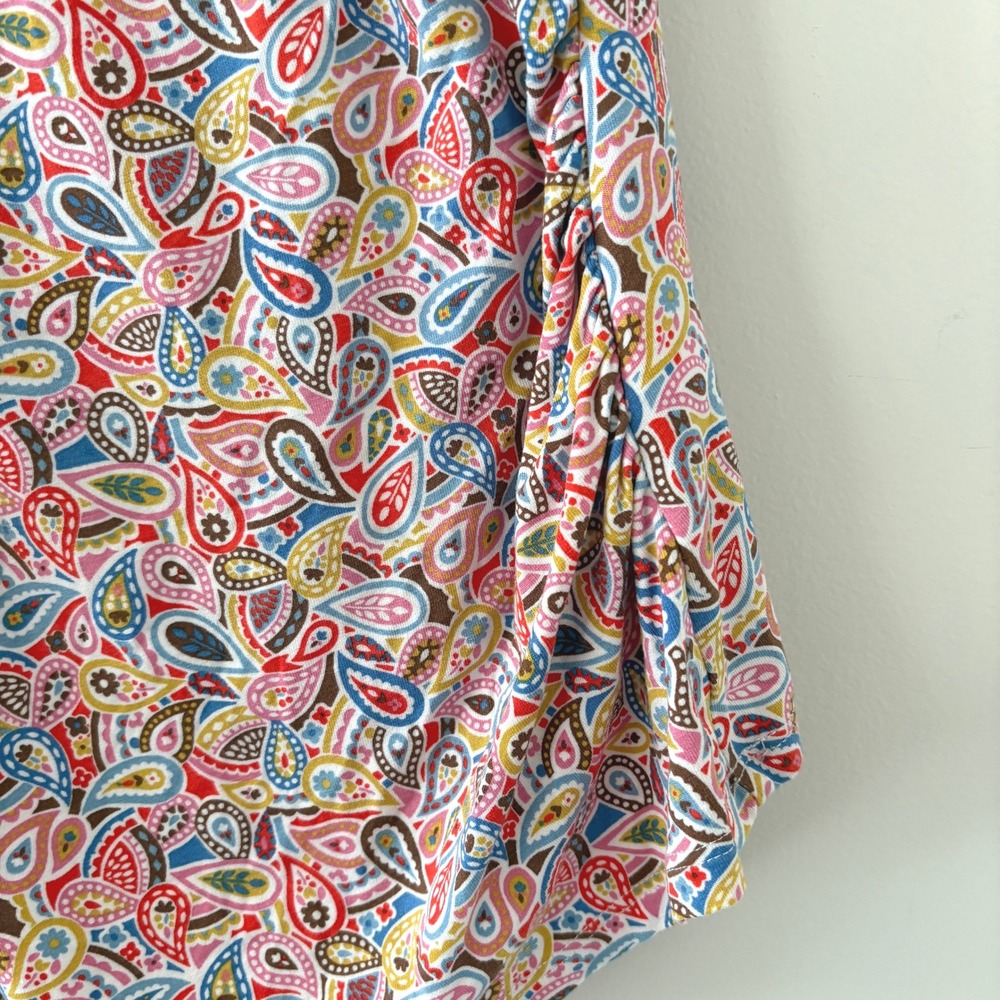 Boden Women's Paisley V-Neck Top US 12 Multicolor Stretch‎ 3/4 Sleeve Blouse - Picture 7 of 9